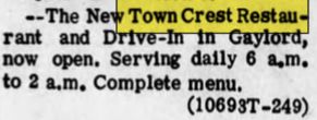 Town Crest Restaurant (La Señorita) - Jul 1967 Opening